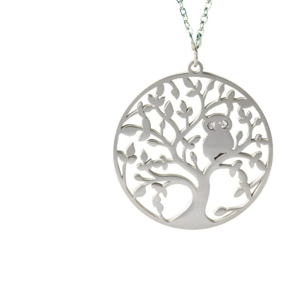 AFRA JEW TREE SILVER STAINLESS STEEL NECKLACE - Image 4