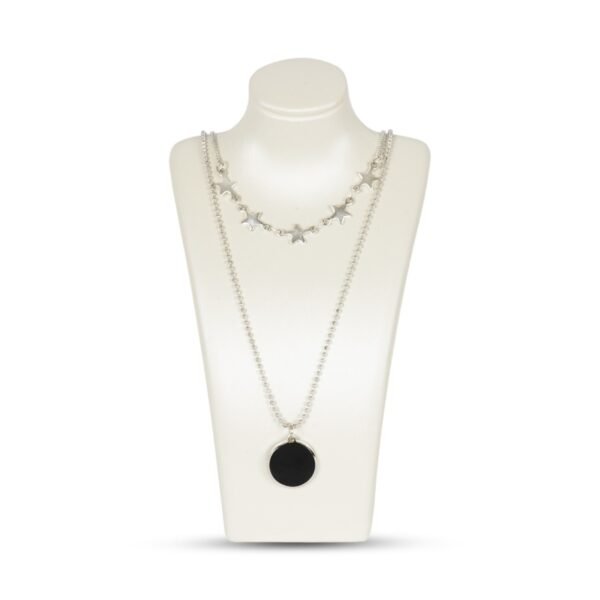 AFRA JEW Karo Necklace | Silver Stainless Steel | Geometric Charm Pendant | AFJ30001N - Image 3
