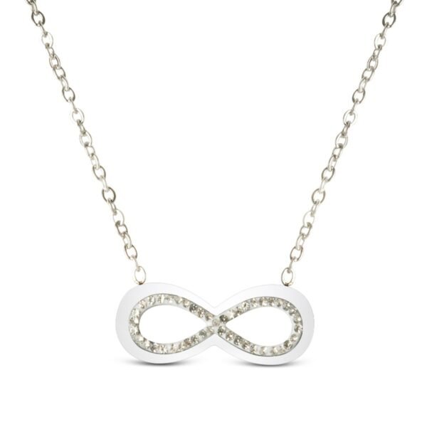 AFRA JEW Infinite Necklace | Silver Stainless Steel | Infinity Symbol Pendant | AFJ70001N