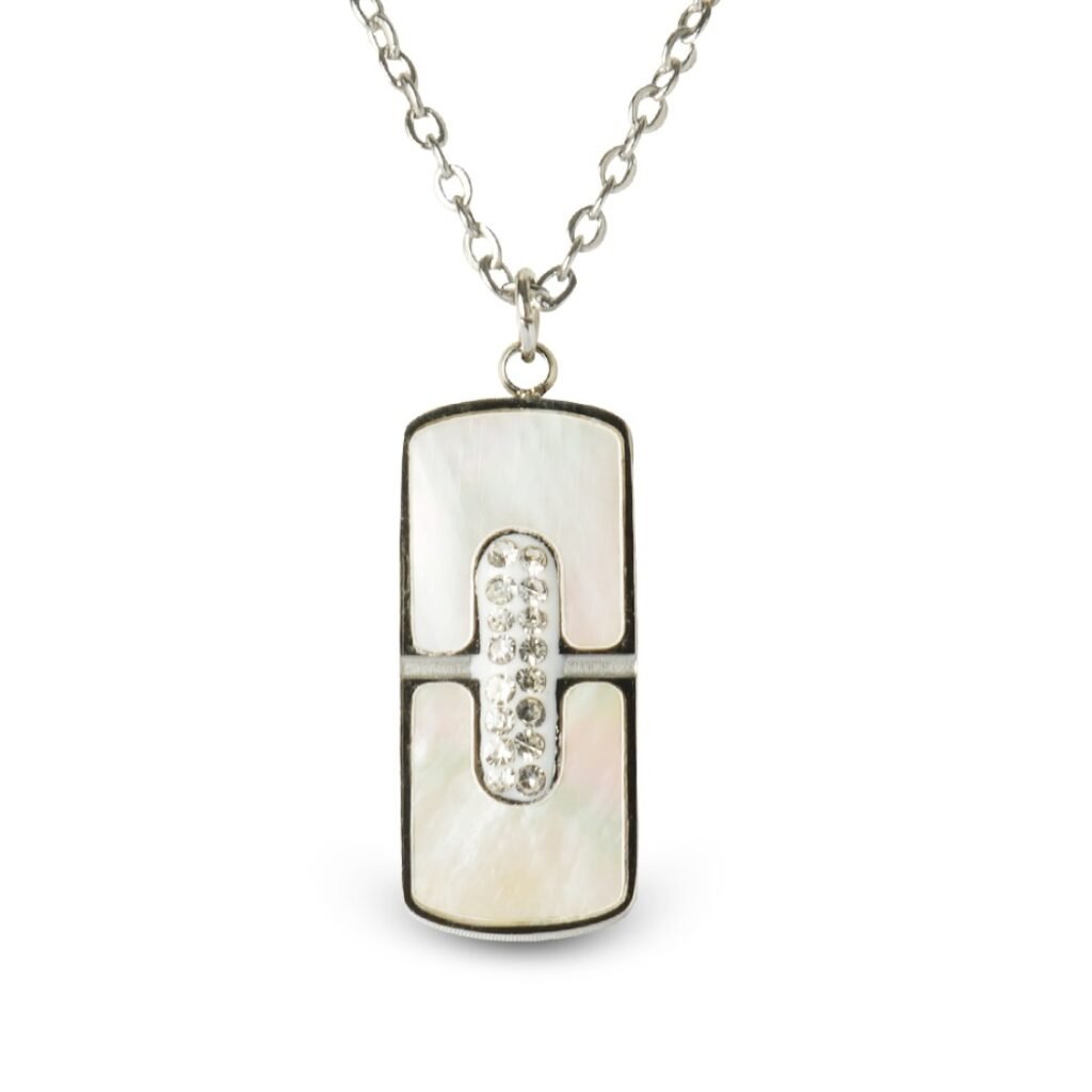 AFRA JEW Glaze Necklace | Silver Stainless Steel | Sleek Polished Finish | AFJ10002N