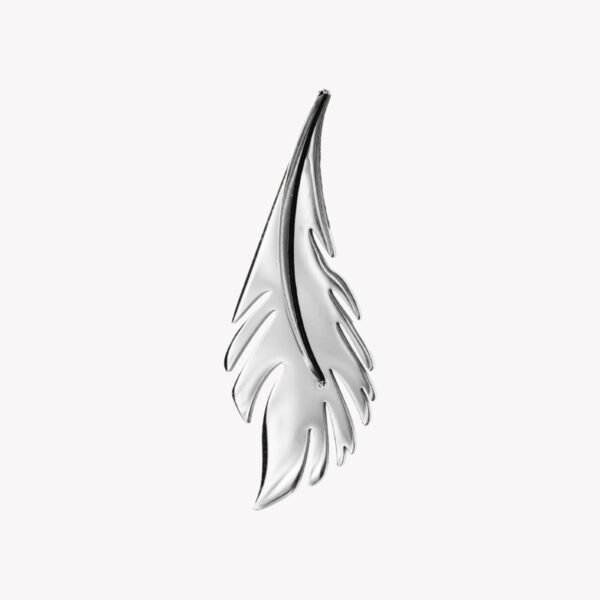 AFRA JEW Palmette Earrings | Silver Stainless Steel | Leaf-Inspired Design | AFJ15005E - Image 3
