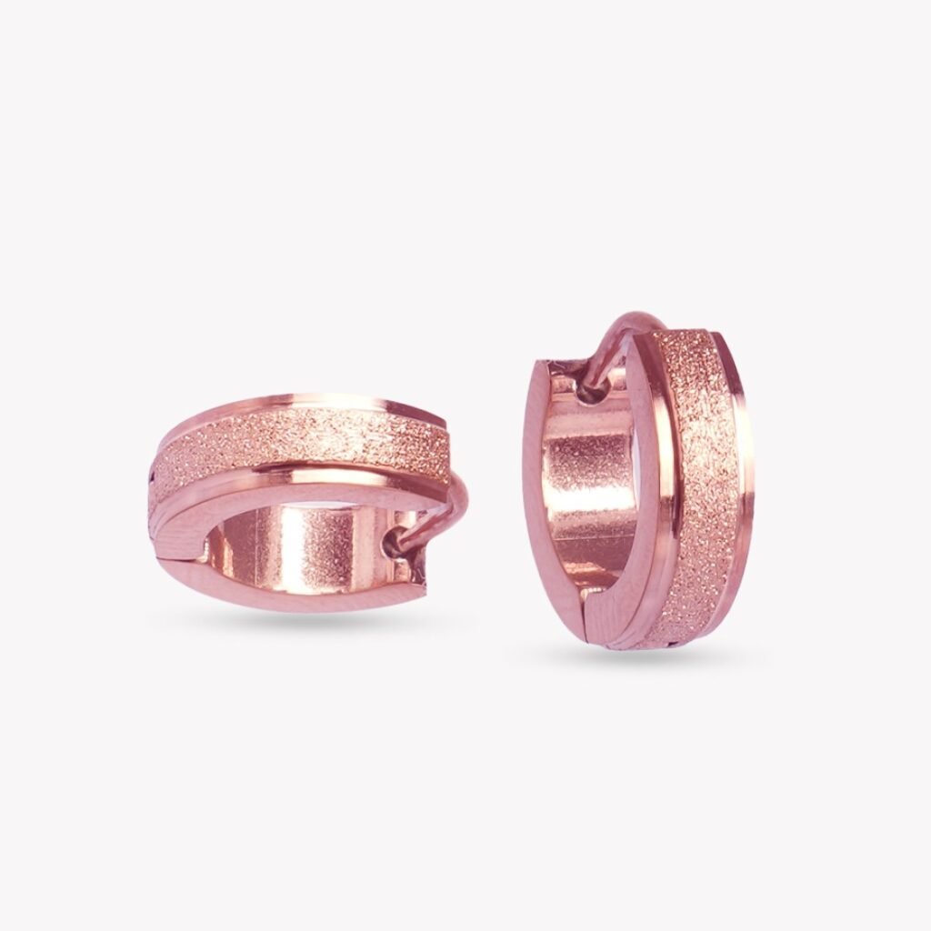 AFRA JEW Edwina Earrings | Rose Gold Stainless Steel | Minimalist Hoop Design | Elegant Everyday Jewelry AFJ23003E
