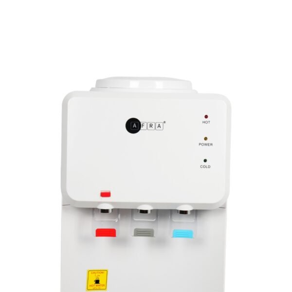 AFRA Top Loading Water Dispenser with Bottom Refrigerator 3 Tap Heating Power 550w Cooling Power 100w White, Dry Protection-Double thermostat, Rust Proof Water Tank, AF-9830WDWH, 2 Year Warranty - Image 2