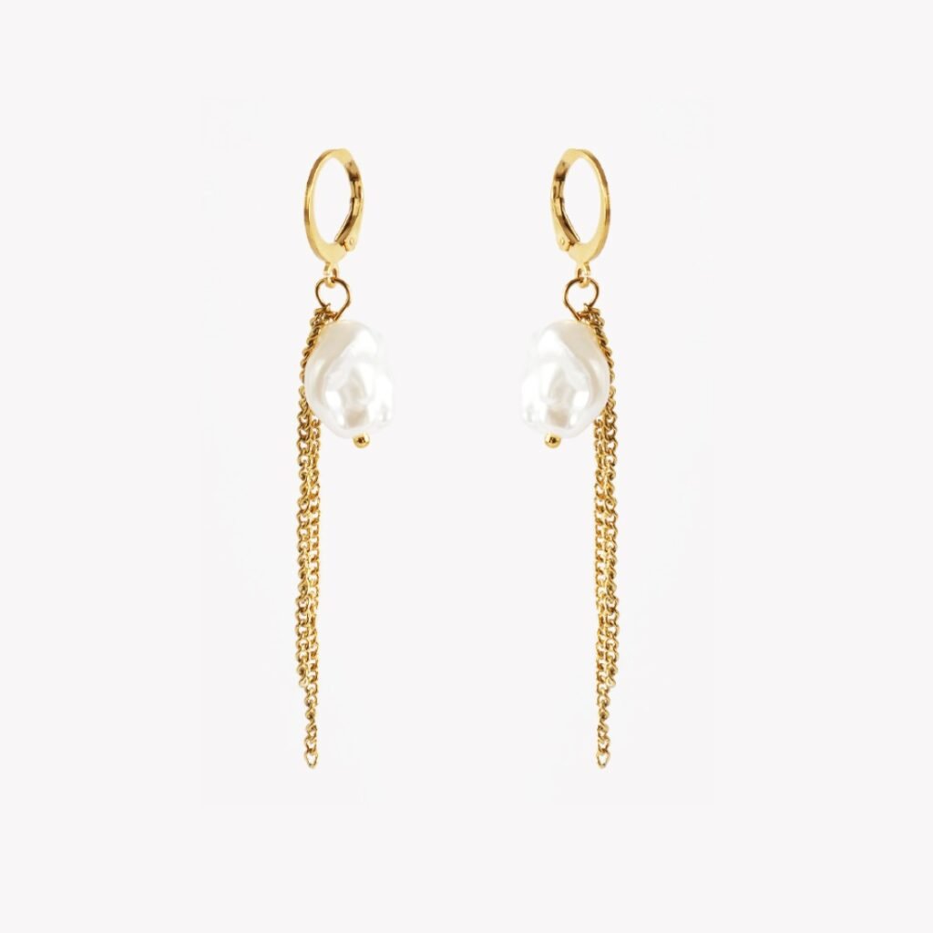 AFRA JEW Dangling Earrings | Gold Stainless Steel | Elegant Drop Design | Lightweight Jewelry AFJ22001E