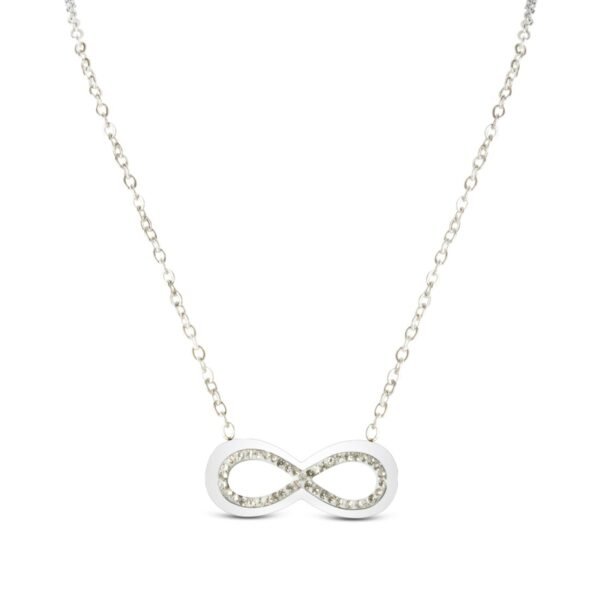 AFRA JEW Infinite Necklace | Silver Stainless Steel | Infinity Symbol Pendant | AFJ70001N - Image 3