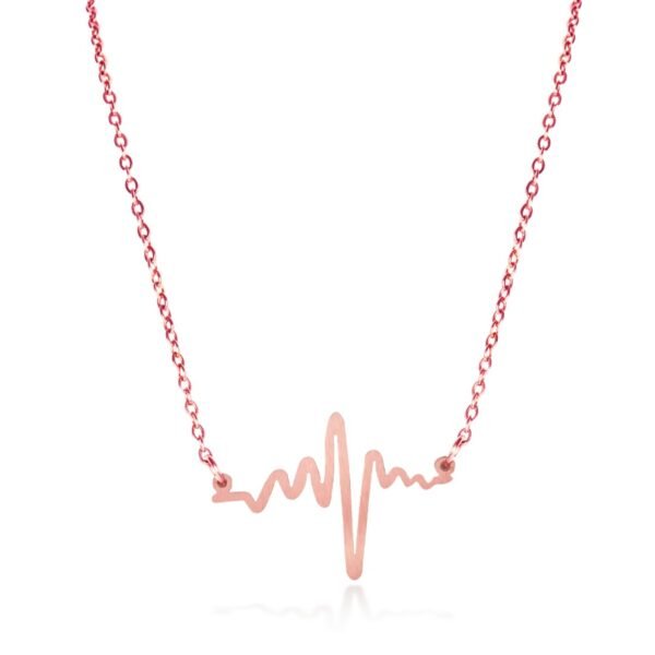 AFRA JEW HEARTBEAT ROSEGOLD STAINLESS STEEL NECKLACE - Image 2