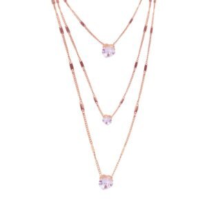 AFRA JEW JEWEL ROSEGOLD STAINLESS STEEL NECKLACE