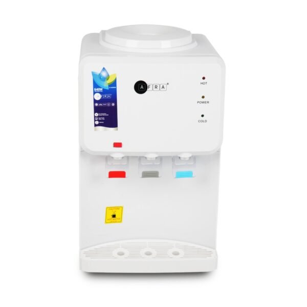 AFRA Table Top Water Dispenser AF-5030WDWH – 550W Hot & 90W Cold, 2L/H Fast Cooling, Dry Protection