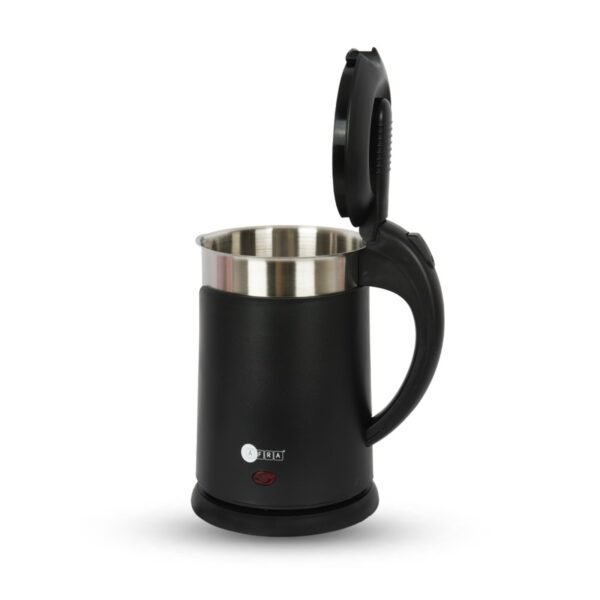 AFRA stainless steel electric kettle, 1.0l, silver, stainless steel, rapid heating, built-in water level indicator, automatic shutoff, universal compatibility; model AF-1215KTBK, 2-year warranty - Image 2