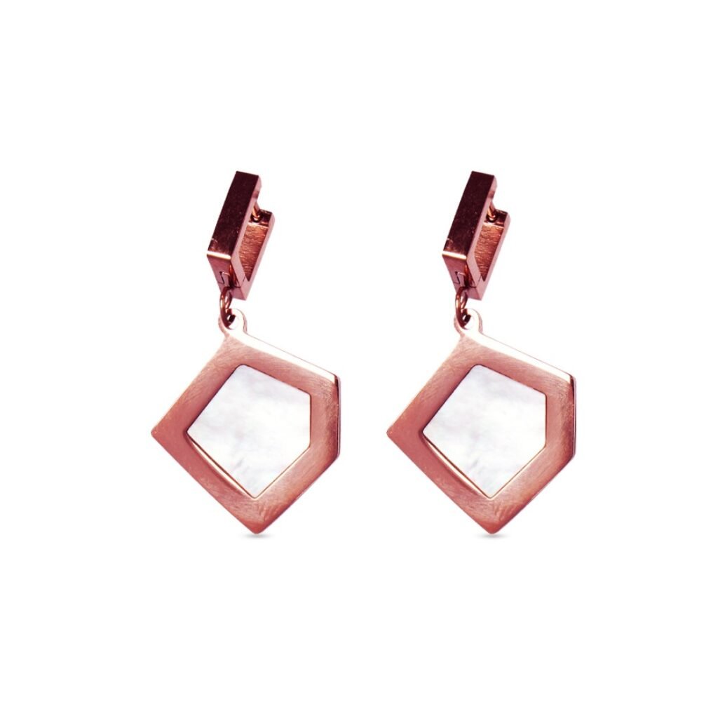 AFRA JEW Glaze Earrings | Rose Gold Stainless Steel | Polished Elegant Finish | Modern Jewelry AFJ10006E