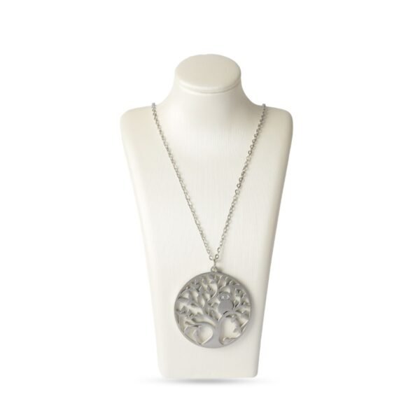 AFRA JEW TREE SILVER STAINLESS STEEL NECKLACE - Image 3