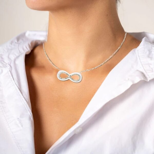 AFRA JEW Infinite Necklace | Silver Stainless Steel | Infinity Symbol Pendant | AFJ70001N - Image 2