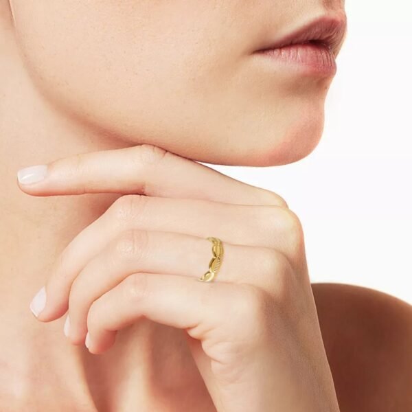 AFRA JEW Palmette Ring | Gold Stainless Steel | Leaf Charm Design | Elegant Women’s Jewelry AFJ80008R - Image 3