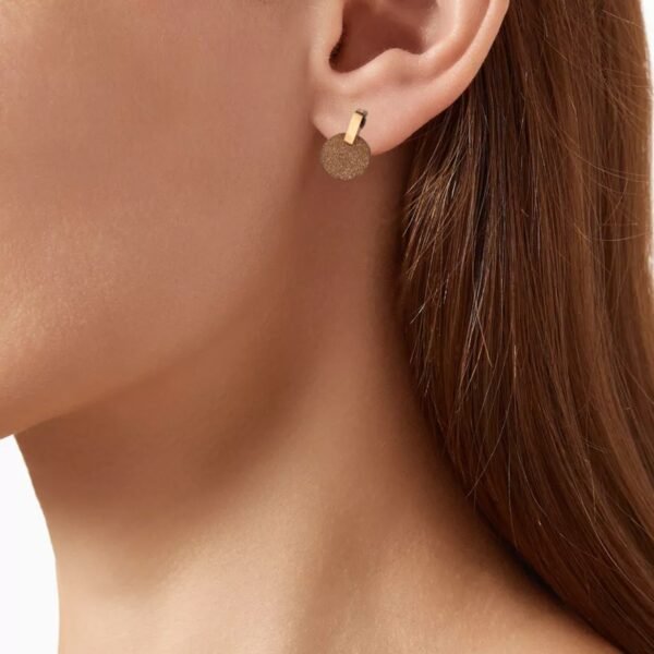 AFRA JEW Frost Earrings | Rose Gold Stainless Steel | Textured Drop Design | Statement Jewelry AFJ21003E - Image 2