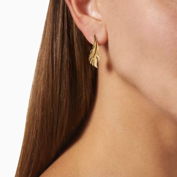 AFRA JEW PALMETTE GOLD STAINLESS STEEL EARRING - Image 2