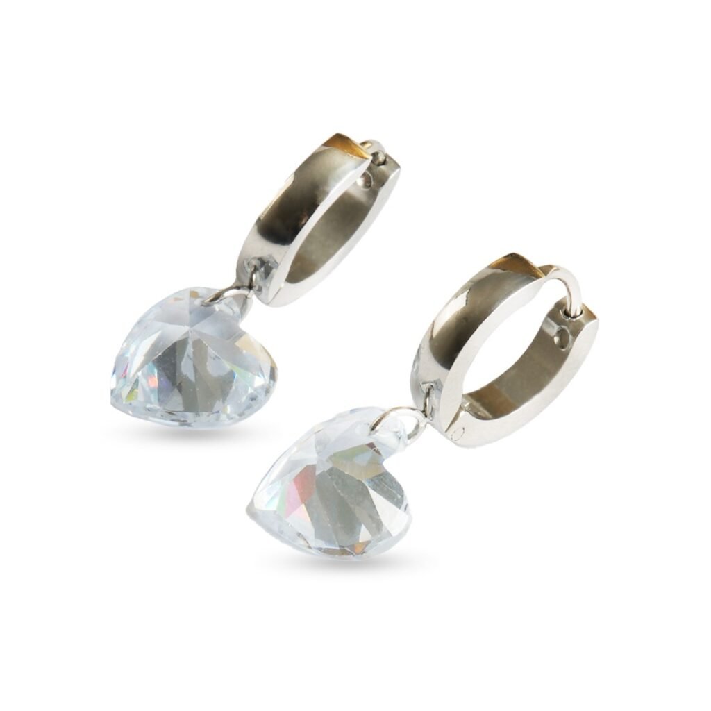 AFRA JEW Jewel Earrings | Silver Stainless Steel | Sparkling Modern Design | AFJ40006E