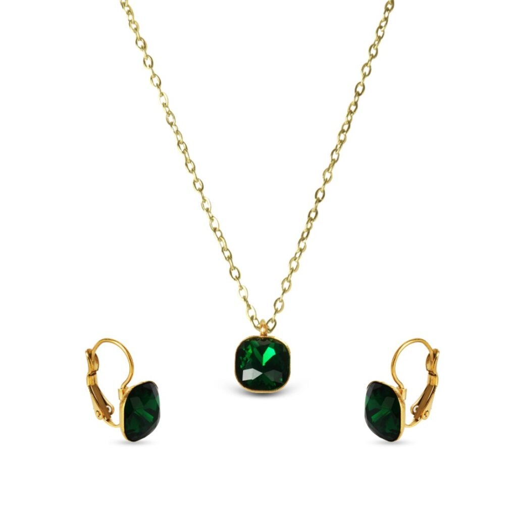 AFRA JEW Demeter Set | Gold Stainless Steel Necklace & Earrings | Elegant Jewelry Gift | AFJ25002S
