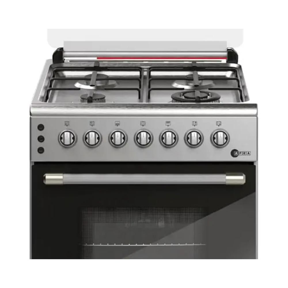 AFRA Free Standing Gas Oven 60x60cm – 4 Burners, Rotisserie, Stainless Steel, AF-60