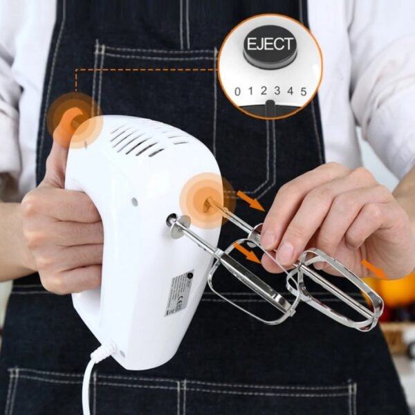 AFRA Hand Mixer, 250W, For Eggs and Dough, Ejector Button with Safety, 5 Speed Settings, Turbo Function, G-MARK, ESMA, ROHS, and CB Certified, AF-250HMWT, 2 years warranty - Image 4