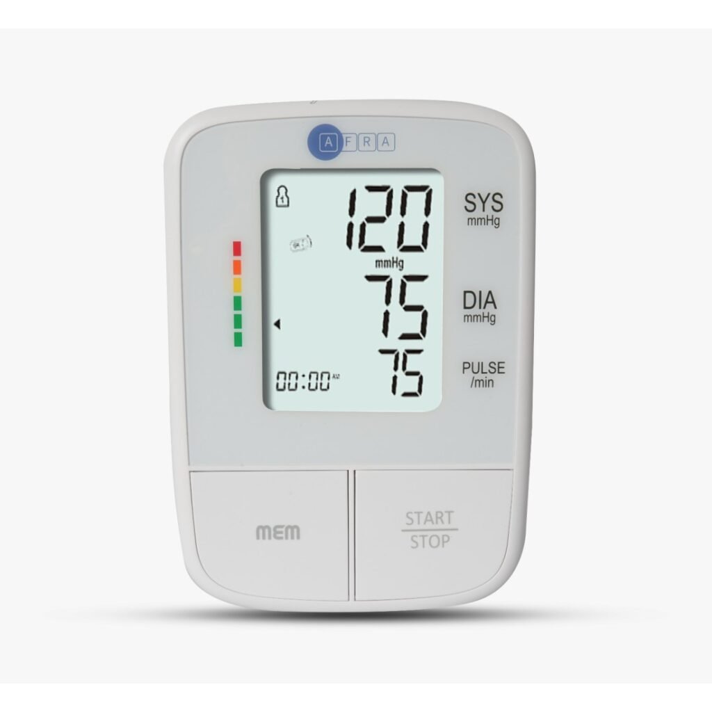 AFRA Digital Blood Pressure Monitor | Arm Type | Automatic & Portable | White | AF-205BPMA