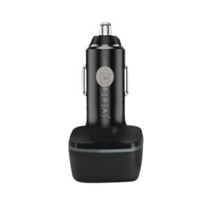 AFRA Compact Car Charger Adapter, 32W, 3A Charging Speed, 3 ports, x2 USB-A, x1 USB-C, Fast Charging, Light, Overheat and Short Circuit Protection, ABS Construction, AF-0095USBC