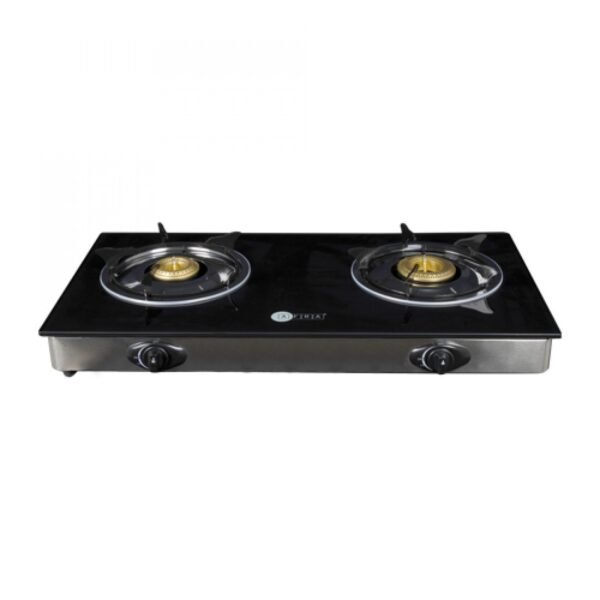 AFRA Two Burner Gas Stove, Compact Design, Ceramic Ignition, Tempered Glass Top, Easy-To-Clean, Stainless Steel Housing, G-MARK, ESMA, ROHS, and CB Certified, AF-0002GSBK 2 years warranty - Image 2