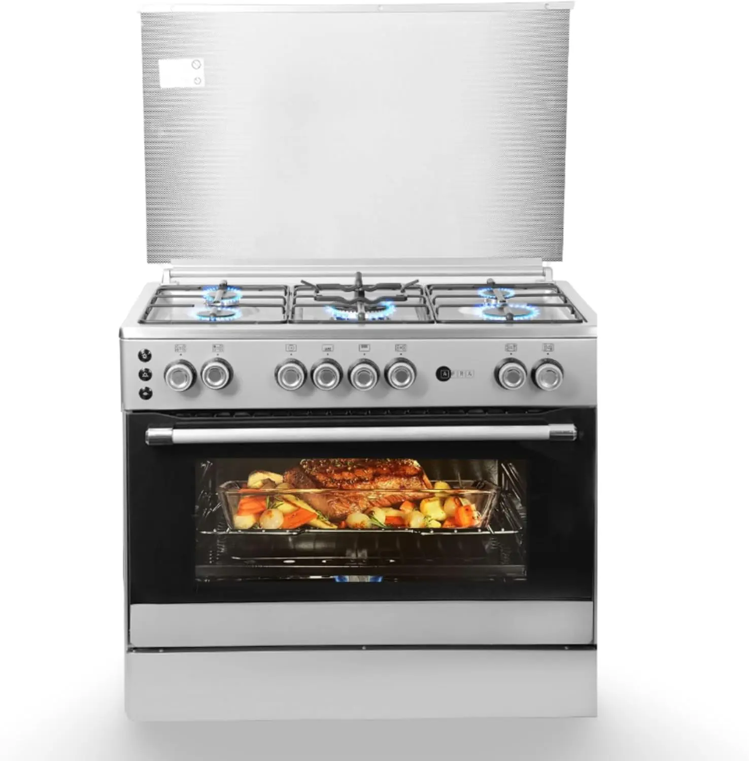 AFRA Free Standing Gas Oven 90x60cm – 5 Burners, Double Oven Burners, AF-90