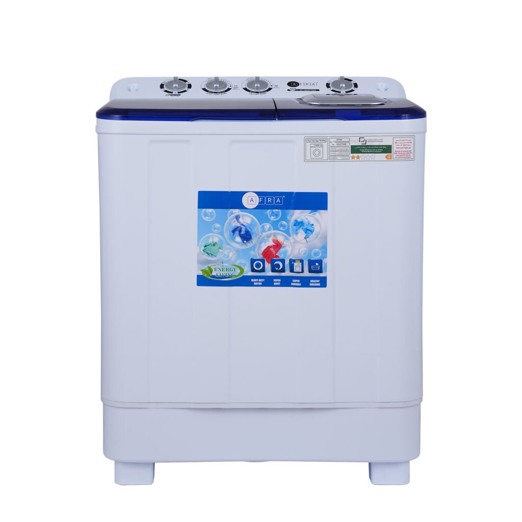 AFRA Twin Tub Washing Machine 10KG – Model AF-1003TTWB with Air Dry & Magic Filter- Front View