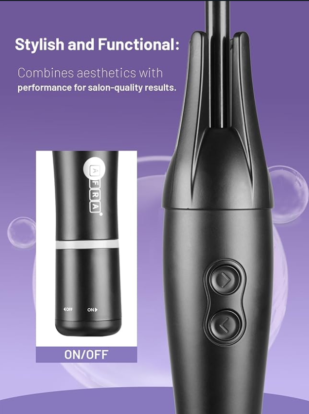 AFRA 25W Automatic Curling Iron – Model AF-0025HBK | Ceramic Coating with Left/Right Directional Control - Image 4