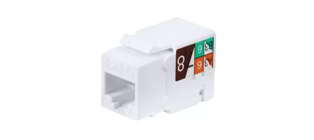 CAT 6 UTP 90-DEGREE TOOLLESS KEYSTONE JACK