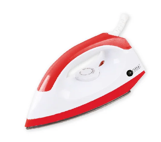 AFRA 1000W Dry Iron – Non-Stick Soleplate, Adjustable Temperature Control, White/Red