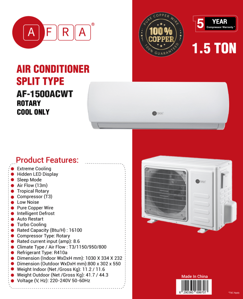 1.5 Ton Split Type Air Conditioner