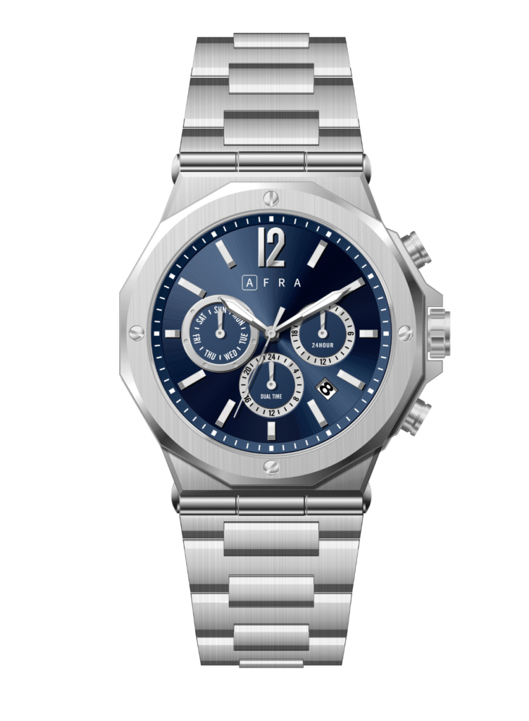AFRA Men’s Stainless Steel Watch – Model AF-43014S | JP25 Edition, Brass Dial, 10 ATM Waterproof