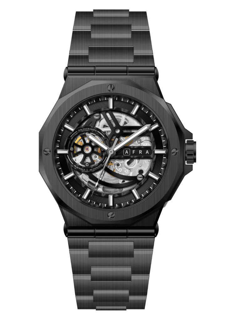AFRA Men’s Stainless Steel Watch – Model AF-43015G | 2189 Edition, Brass Dial, 10 ATM Waterproof
