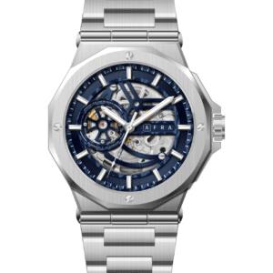 AFRA Men’s Stainless Steel Watch – Model AF-43015S | 2189 Edition, Brass Dial, 10 ATM Water Resistant