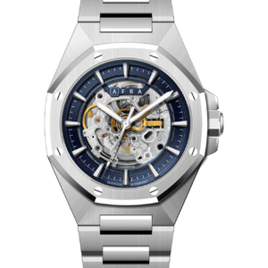 AFRA Men’s Stainless Steel Watch – Model AF-43049S | 2189 Edition, Brass Dial, 10 ATM Waterproof