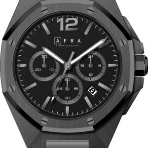 AFRA Men’s Stainless Steel Watch – Model AF-43050B | JS25 Edition, Brass Dial, 10 ATM Waterproof