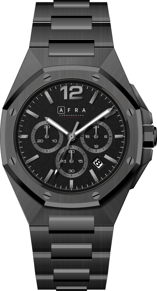 AFRA Men’s Stainless Steel Watch – Model AF-43050B | JS25 Edition, Brass Dial, 10 ATM Waterproof