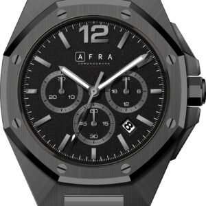 AFRA Men’s Stainless Steel Watch – Model AF-43050B | JS25 Edition, Brass Dial, 10 ATM Waterproof