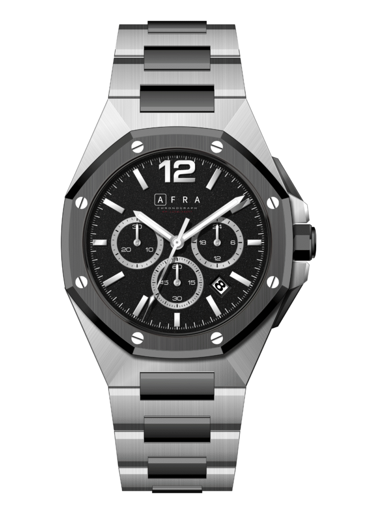 AFRA Men’s Stainless Steel Watch – Model AF-43050G | JS25 Edition, Brass Dial, 10 ATM Waterproof