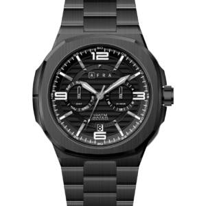 AFRA Men’s Stainless Steel Watch – Model AF-43059B | JP21 Edition, Brass Dial, 10 ATM Waterproof