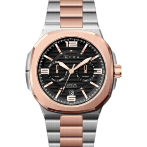AFRA Men’s Stainless Steel Watch – Model AF-43059SR | JP21 Edition, Brass Dial, 10 ATM Waterproof