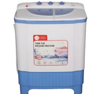 AFRA Twin Tub Washing Machine, 6kg Capacity, White and Blue, Double Layer Body, AF-6000WMBL, 2 Years Warranty