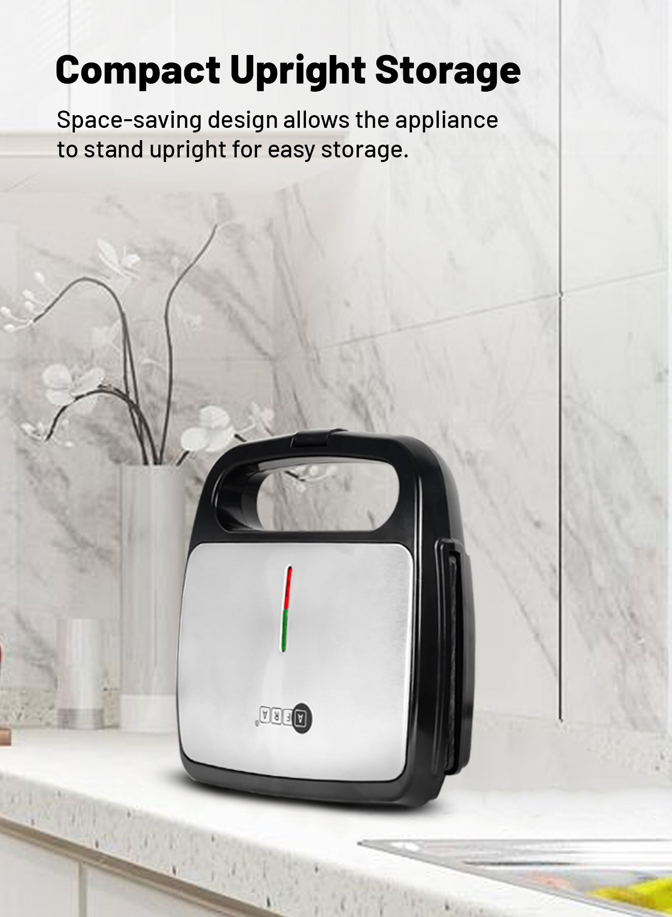 AFRA 750W 2-Slice Grill Sandwich Maker – Non-Stick Plates, Auto Temp Control – AF-8020SMBK - Image 7