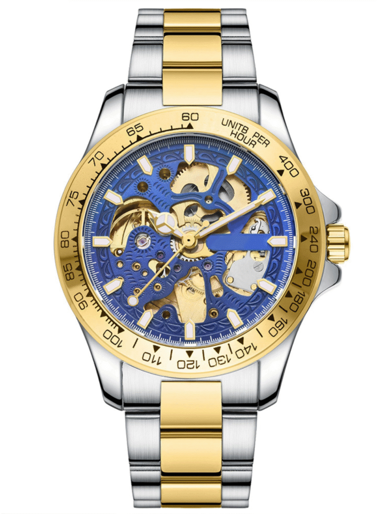 AFRA Men’s Stainless Steel Wrist Watch – AF-88081GB, Mechanical Movement, Alloy Zinc Case.