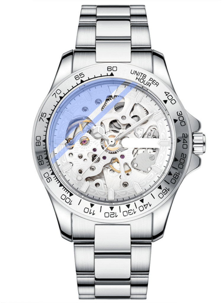 AFRA Men’s Stainless Steel Wrist Watch – AF-8808SW, Mechanical Movement, Alloy Zinc Case