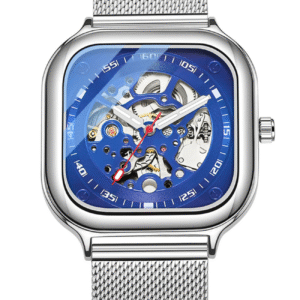 AFRA AF-8810BL Men’s Mechanical Watch – Stainless Mesh Band, Alloy Zinc Case.