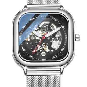 AFRA AF-8810GB Men’s Mechanical Mesh Band Watch – Alloy Zinc Case.