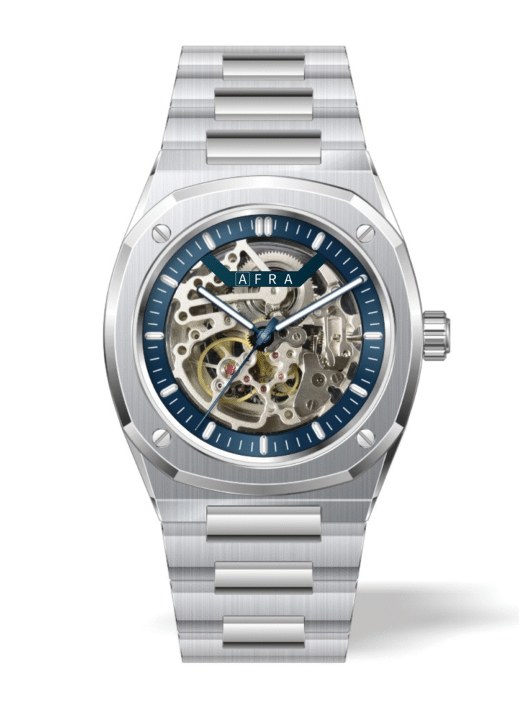 AFRA Men’s Stainless Steel Watch – Model AF-91093S | Seagull 2809 Movement, Brass Dial, 10 ATM