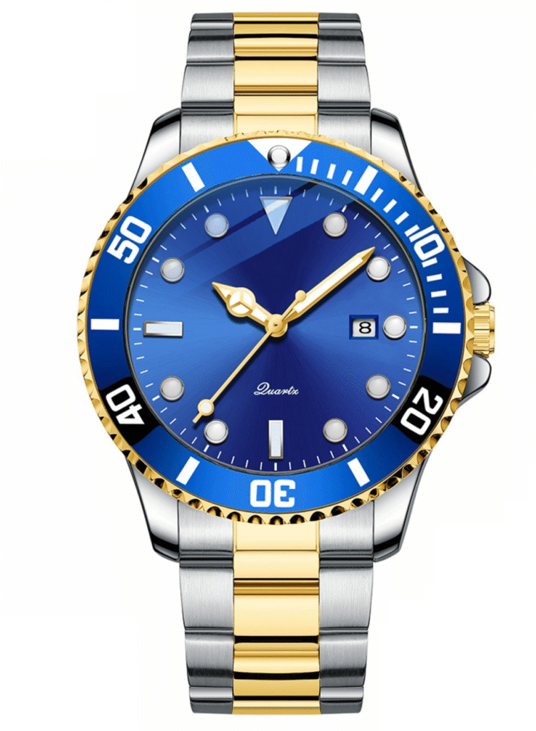 AFRA AF-X085-2BL Men’s Quartz Watch – Alloy Zinc Case, Stainless Steel Strap